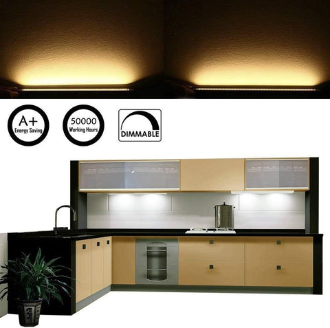 Under Cabinet LED Puck Lights Kit with Dimmer Switch 3 Bars 5000K