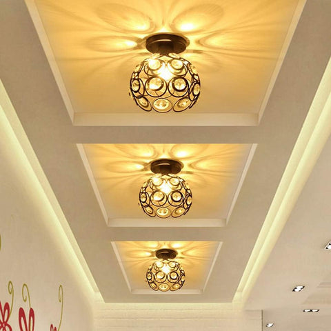 Vintage Gold Ceiling Lamp – Elegant Semi-Flush Mount

