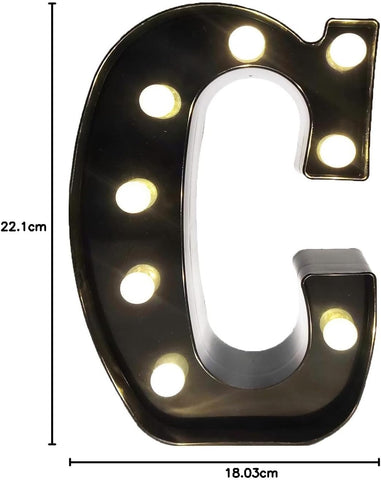 Black Alphabet Marquee Letters LED 26 Alphabet Light Up Letters with Diamond Bulb Battery Powered for Wedding, Birthday, Christmas, Home, Bar Decoration, Party Night Light
