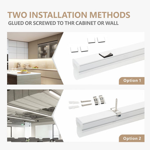 2-Pack T5 LED Under Cabinet Kitchen Lights 2ft 4000K – UK Plug, 9W Cool White with Individual On/Off Switches - Brighten Dark Worktops Without the Wiring Hassle