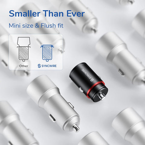 Syncwire USB C & USB Car Charger 12V PD30W QC3.0 Fast Charging