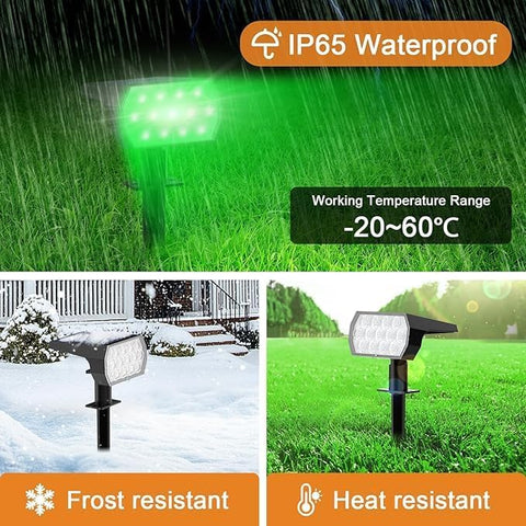 Solar Color Changing Lights - Multi-Color RGB Landscape Spotlights, IP65 Waterproof Solar Powered Garden Lights for Pathway, Tree, Garden