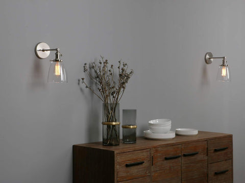 Vintage Industrial Glass Wall Sconce E27