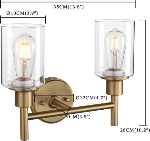 Phansthy Retro Dual Head Wall Light Antique Indoor Sconce E27