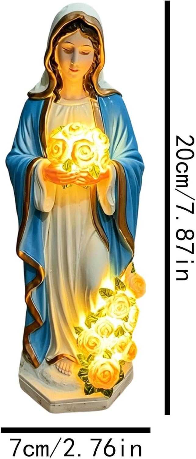 Outdoor Lamp USB Power Powered Virgin Mary Sculpture Lighting