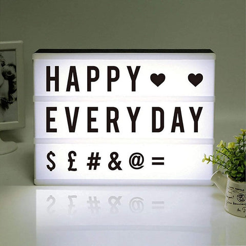 A4 Cinematic Light Box LED Sign with 159 Letters & Emojis