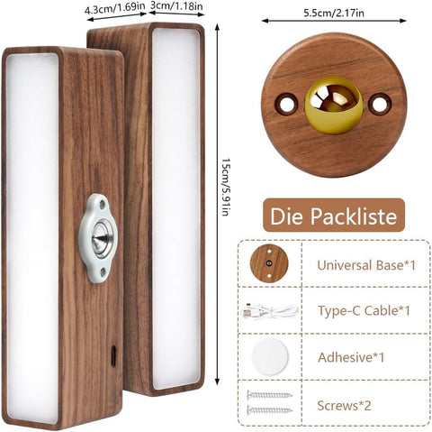 Battery Operated Wall Lights, Indoor Sconce Wall Light 360° Rotatable Magnetic, 4000mAh Rechargeable Wireless Wall Lamp, Touch Control Dimmable Wireless Wall Sconce for Bedroom, Living Room