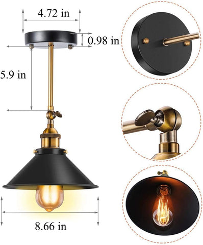 Vintage Wall Sconce Black Antique 240 Degree Adjustable Industrial Wall Light for Restaurants Galleries Aisle Kitchen Room Doorway 2 Pack