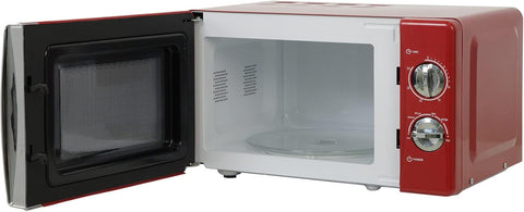 17L 700W Red Manual Microwave with 5 Power Levels & Defrost