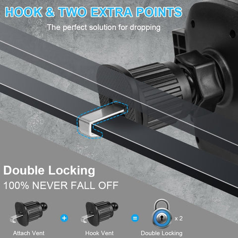 AXFEE Black Car Phone Holder – 360° Rotation & Secure Air Vent Mount