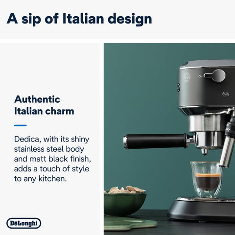 Traditional Pump Espresso Coffee Machine – 15 Bar Cappuccino & Latte Maker with Milk Frother – Black (EC685BK)