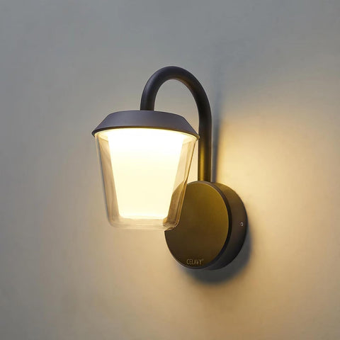 Outdoor Wall Light IP65 Down Outside Lights Mains Powered, Anthracite Grey Front Door Porch Light Modern LED External Lighting Sconce, Waterproof Exterior Lamp Lantern Electric for House