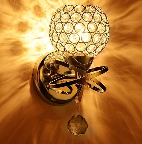 Modern Style Crystal Pendant Wall Lamp - E14 Socket LED Light
