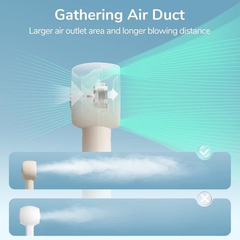 JISULIFE Mini Portable Fan-Bladeless Safe Design, Powerful Turbo Handheld Fan with 5 Speeds, 16Hrs Max Cooling Time，USB Rechargeable, Small Pocket for Travel/Lash, Gifts For Girls/Women