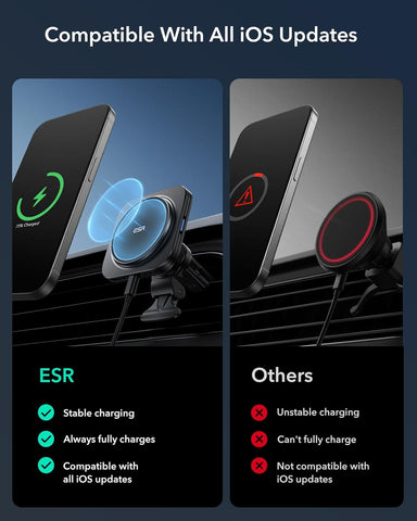 ESR Qi2 15W MagSafe Car Mount Charger – Magnetic Wireless Car Charger Phone Holder for iPhone, Galaxy & Pixel