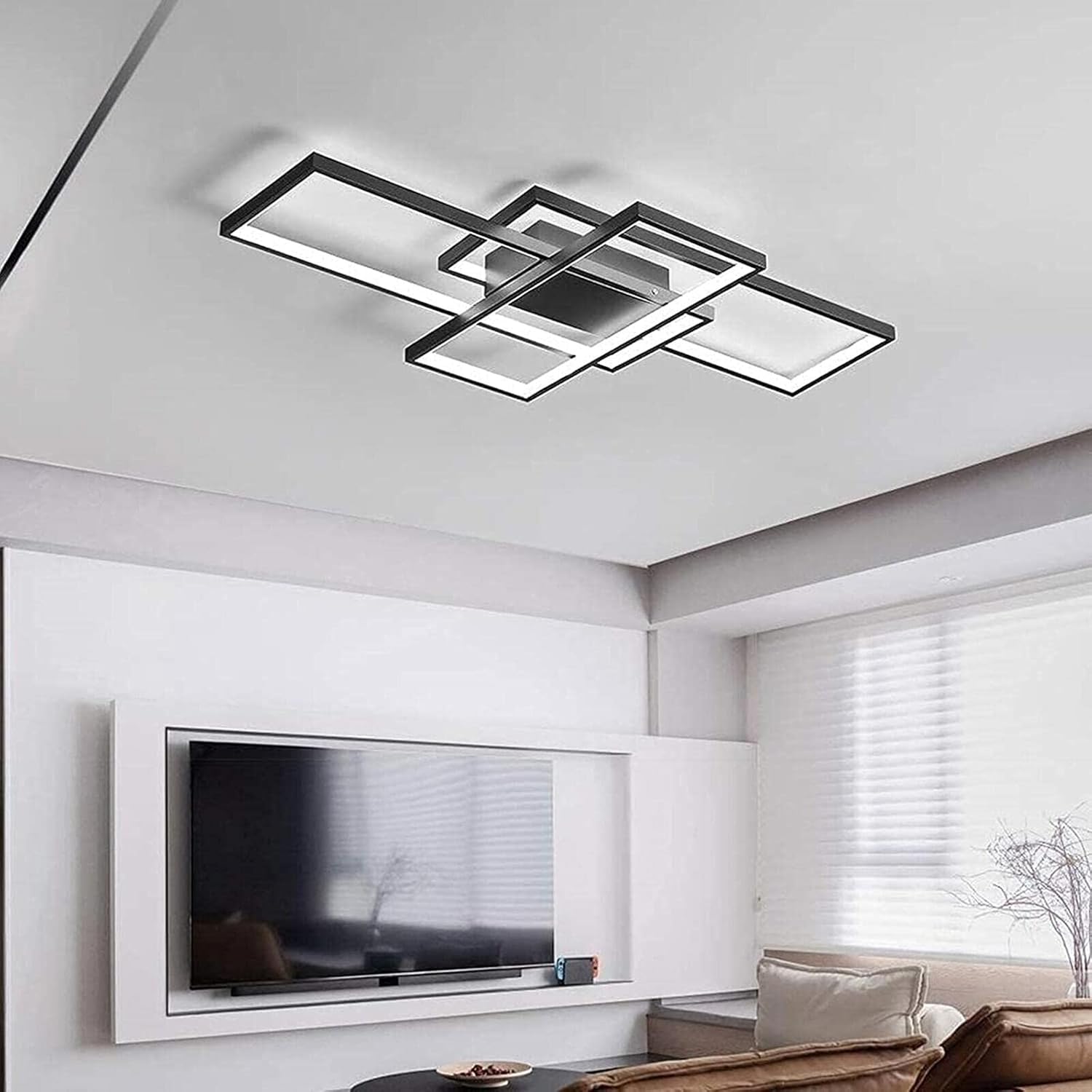 Modern ceiling light fixture in a living room setting