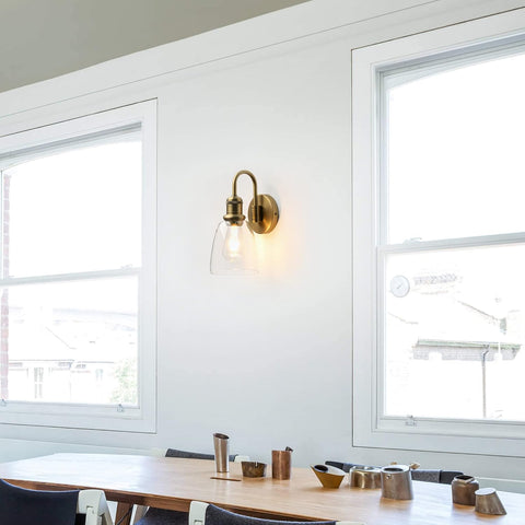 JIMUBEAM 1-Light Industrial Wall Sconce with Clear Glass Shade