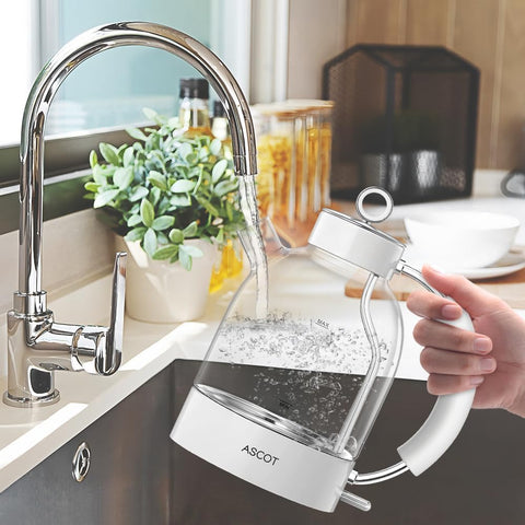 Electric Kettle 1.5L Glass Tea Kettle Rose Gold – Fast Boil, BPA-Free, Auto Shut-Off, Boil-Dry Protection, Gift for Home & Office