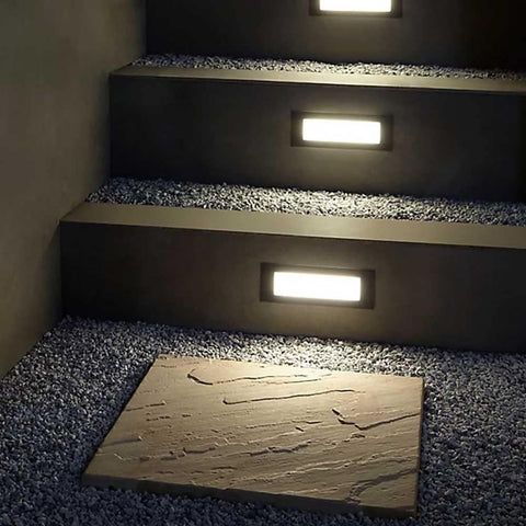 Brick Light Outdoor LED Plain Recessed Outside Garden Pathway Walkway IP54 Rated Integrated Lamp Warm White 3000K Taxi 10 Lumens Energy Saving (Warm White - Rectangular)