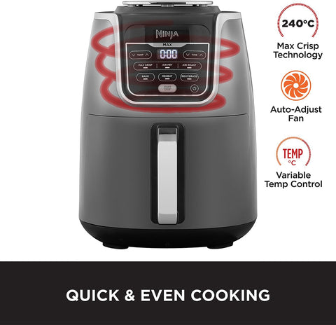 3.8L Digital Air Fryer AF100UK – 4-in-1 (Air Fry, Roast, Reheat, Dehydrate), Non-Stick Basket, Dishwasher Safe