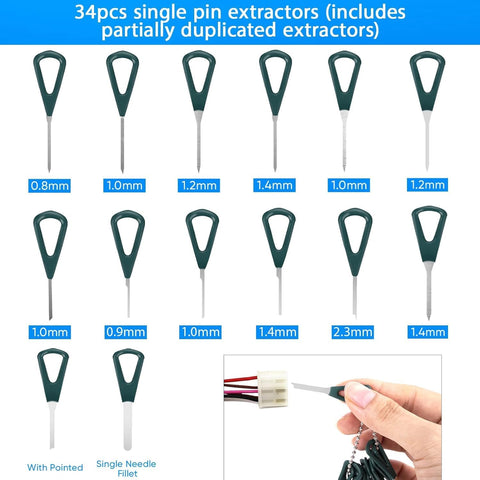 92PCS Terminal Removal Tool Kit Depinning Tool Set – Electrical Connector Pin Extractor Wire Terminal Release Tools for Automotive & Household Devices