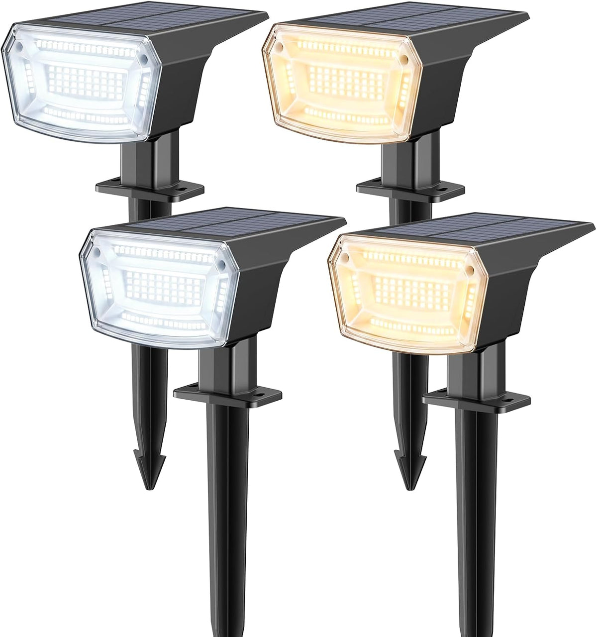 TECKNET 83 LED Solar Spot Lights Outdoor Garden, 4 Pack