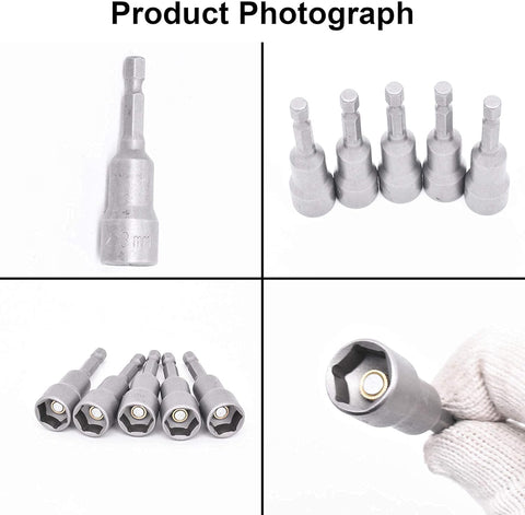 10 Pcs Magnetic Hex Socket Set 6-19mm Hex Drill Bits