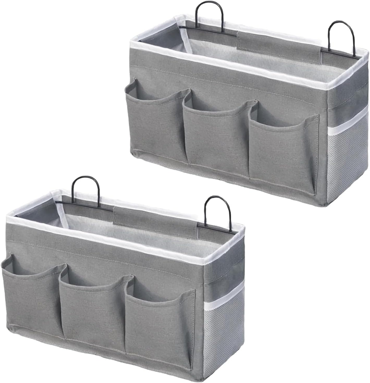 Eidoct Canvas Wall Hanging Organizer Bag with Hook, 3-pockets Storage Bag