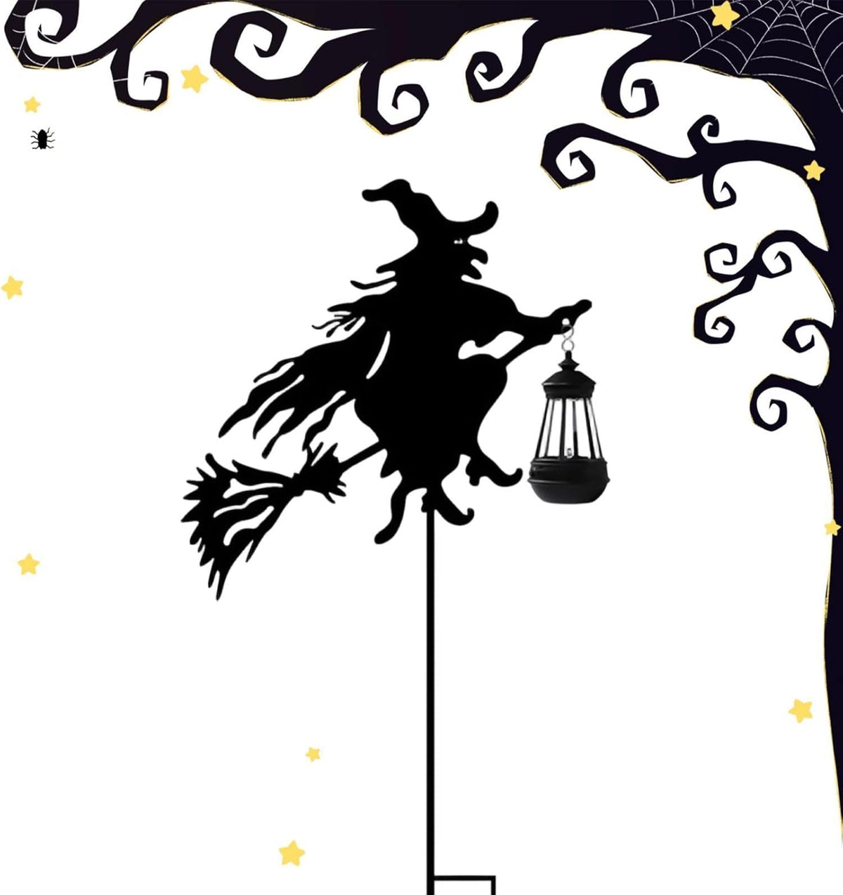 Solar Garden Lights Witch Shape Halloween LED Lighting