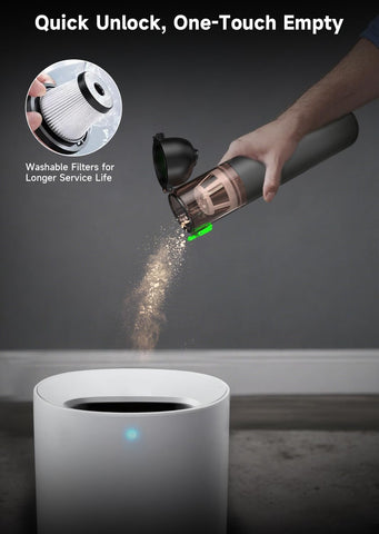 RapAir Handheld Vacuum Cleaner Black, 4-in-1 Cordless Mini Car Hoover