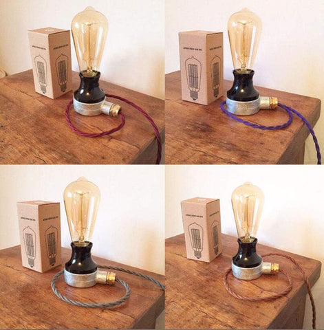 1.8m Purple Twisted Lamp Cord with Plug and Dimmer