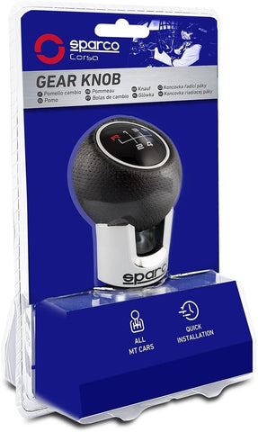Sparco Lazio Chrome & Black Manual Gear Shift Knob – Universal Fit