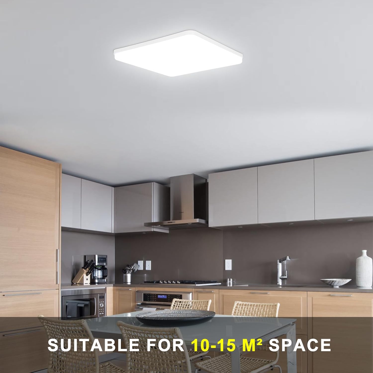 36W Cool White LED Square Ceiling Light Lightweight Design