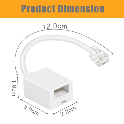 Uvital RJ11 to BT Phone Adapter, Standard RJ11 Plug to BT Telephone Socket Converter for 6P4C Telephone, Fax Machine