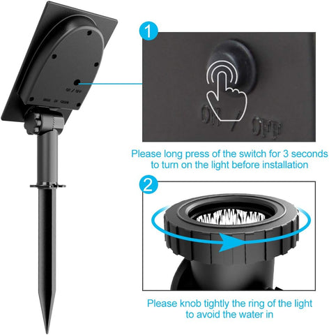 NATPOW Solar Pond Lights, 3 LED Underwater RGB Spotlights – IP68 Waterproof Solar Garden Lighting for Ponds & Water Features