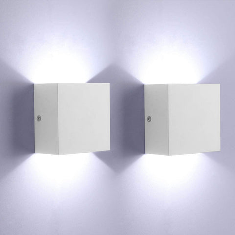 Modern LED Wall Lights for Living Room – 6W Black Aluminum Up Down Indoor Wall Lamp, Hardwired Sconce Lighting for Bedroom, Hallway & Home Deco