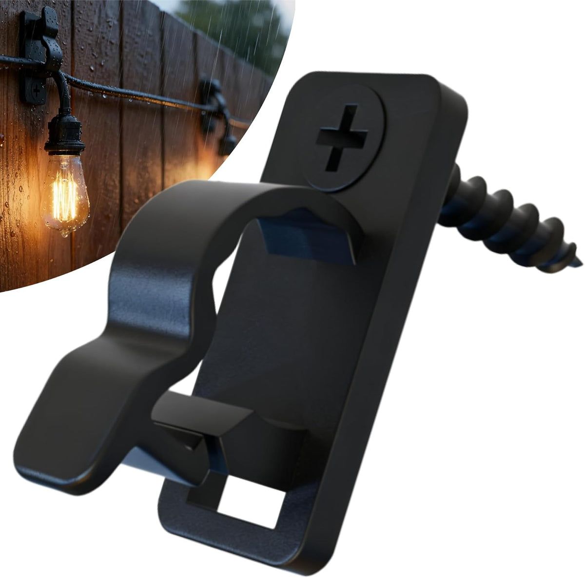 60Pack Outdoor String Light Clips & Screw Hooks – Weatherproof Garden & Patio Light Clips – Keep Your Lights Secure When the British Weather Turns