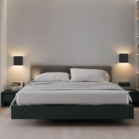 Wall Light LED Indoor - Black Wall Sconce Indoor USB Rechargeable 1.5W 3000K 4000K 6000K Brightness Adjustable - Modern Wall Lamp for Living Room Bedroom Stairs Hallway