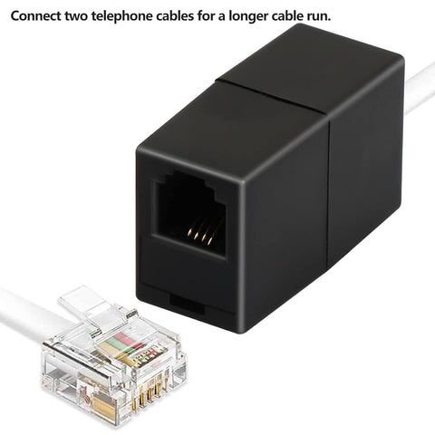 RJ11 6P4C Inline Telephone Coupler 2 Pack