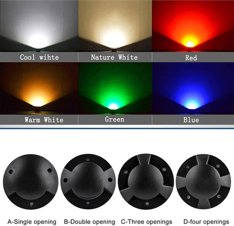 Outdoor Landscape Spotlights 4PCS Outdoor Buried Lights - Recessed Spotlight, LED Landscape Lighting Pathway 12V Low Voltage Wheel Well Lights IP67 Waterproof 3W Driveway Lights Side Glow, F