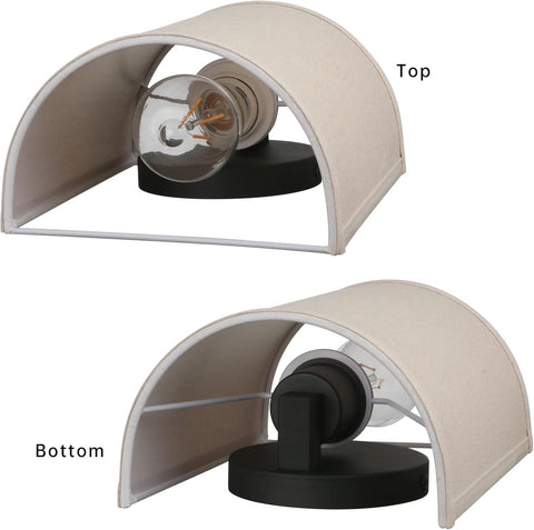 Industrial Linen Fabric Wall Sconce Vintage Night Light Lamp