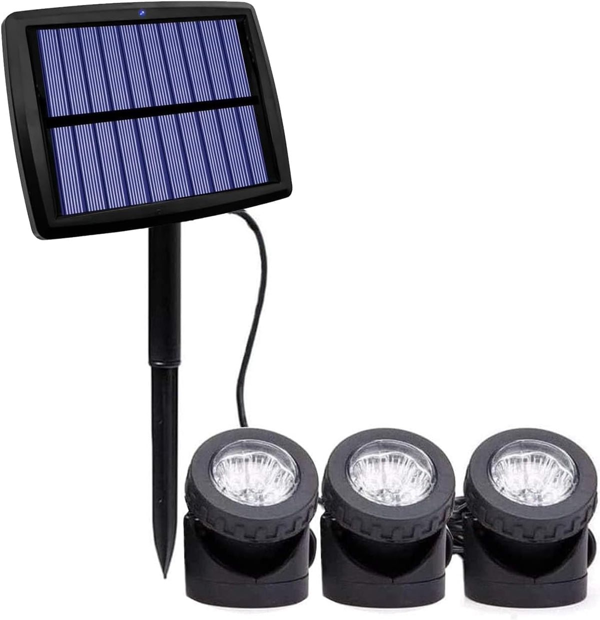 AVEKI Solar Pond Lights Set of 3 – Waterproof Solar Underwater LED Spotlights with 18 LEDs, Automatic Night Lighting & Adjustable Heads for Ponds, Gardens, Patios & Water Features