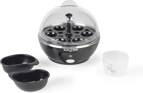 Salter Electric Egg Cooker – 6 Egg Boiler with Poaching Trays, Soft & Hard Boiled Eggs, Measuring Cup, Easy Clean, 430W