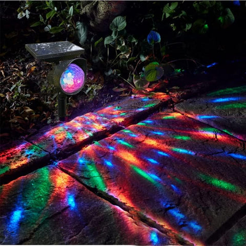 Outdoor Solar Garden Disco Ball Party Lights Portable Rotating Strobe Light Energy-Saving Pathway Landscape Lighting Solar Garden Lights Outdoor Waterproof Bulbs
