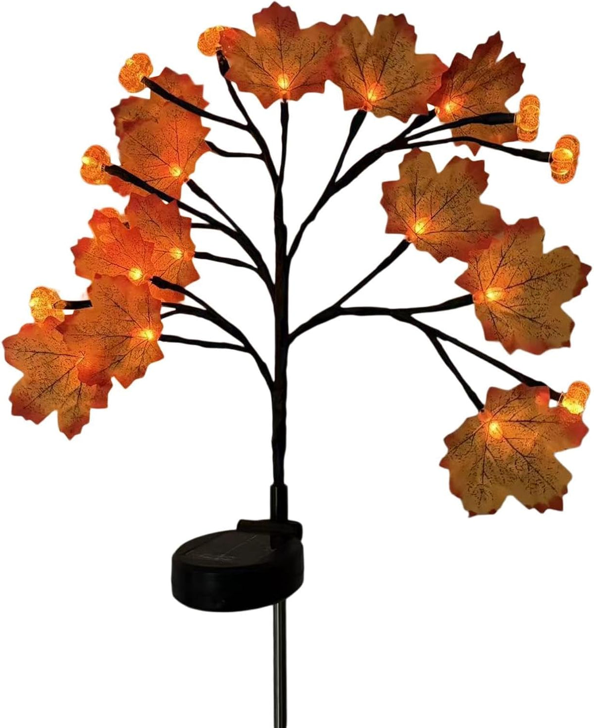 Fall Solar Lights Outdoor Decorative Maple Leaves Waterproof Thanksgiving