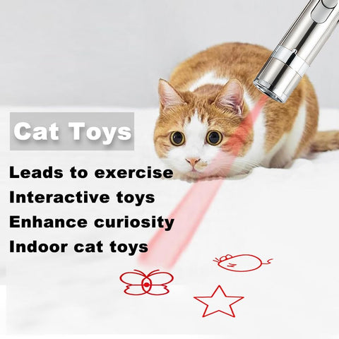 Cat Toys 7-in-1 Interactive Red Pointer LED Light Pen