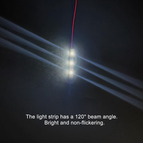 15 PCS 50mm Prewired LED Strip Lights 12V-18V White 2335 SMD Flexible