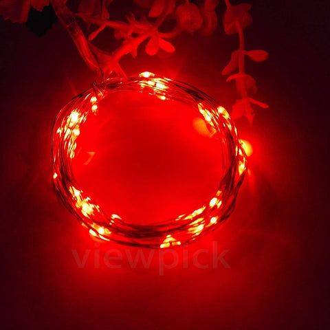 Battery Powered Red Fairy String Lights 3M with 30 LEDs – Copper Wire Decorative Lights