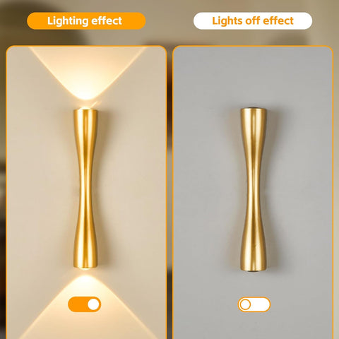 LED Up and Down Gold Wall Light 35CM Warm White