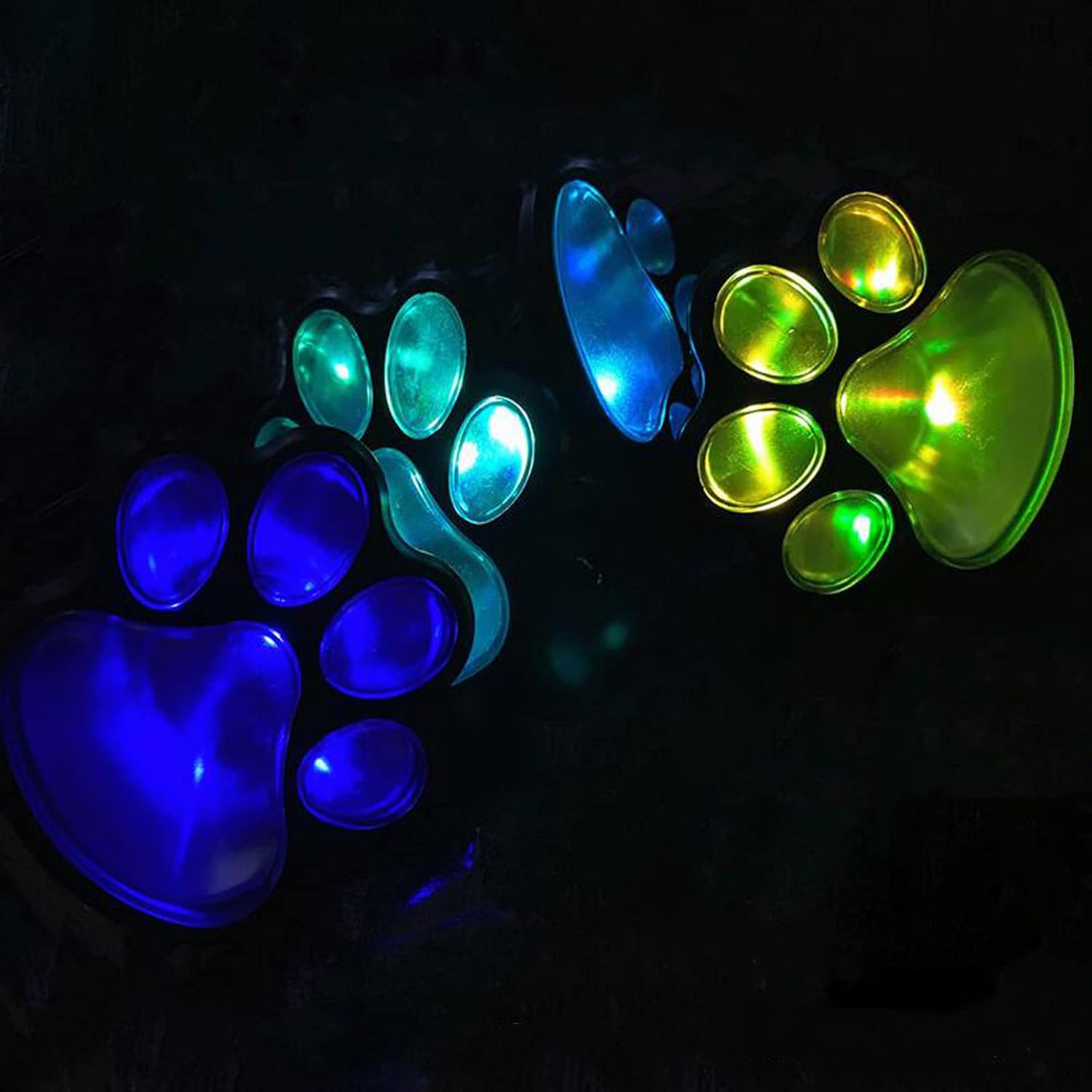 LED Solar Light Outdoor Street 4pcs Cat Dog Bear Animal Paw Print Garden Path Decoration Lighting Foot Printcute Ground Lamp
